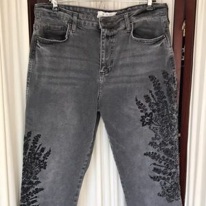 Free People vintage embroidery jeans Sz 31
